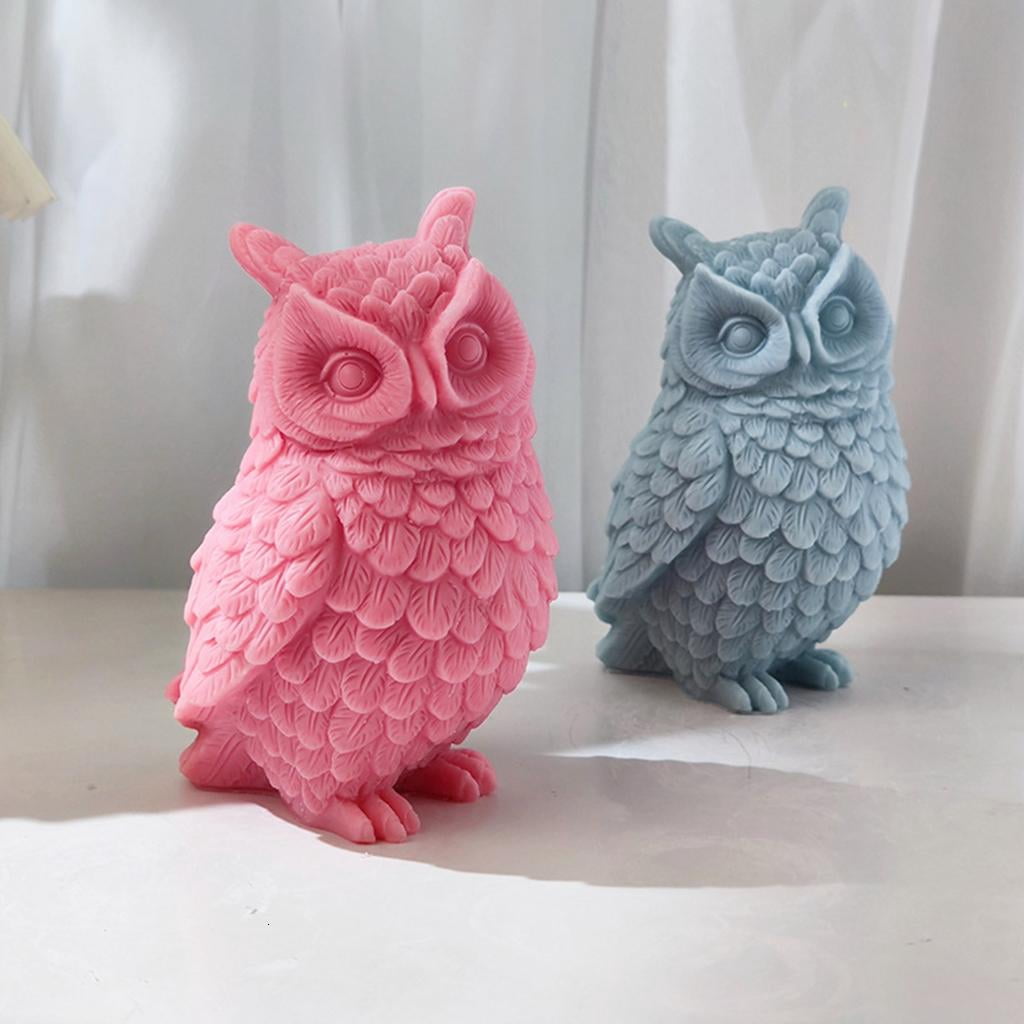 Osdhezcn Standing Owl Silicone Molds Epoxy Resin Mold Candle Mold for Making Craft