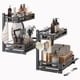 thumbnail image 1 of Organizador Bajo Fregadero de 2 Niveles Con Caja de Almacenaje y Cuatro Ganchos, Multiusos Deslizante Para Cocina y Baño, Negro, 1 of 17