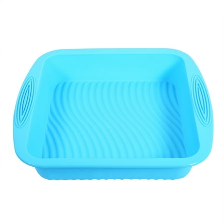 

Non-Stick Blue Silicone Rectangle Bread/Cake Mold - Perfect for Baking and DIY Projects Oven Safe Reusable Bakeware Pan Mould