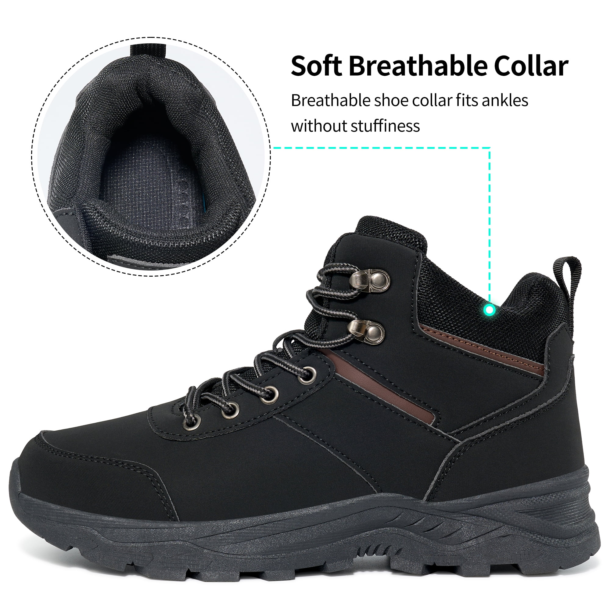 MeMoride Men's Ankle High Waterproof Hiking Boots Outdoor Trekking Camping Shoes