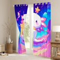 thumbnail image 3 of Manfei Cartoon Star Axolotl Black Out Curtains, Dreamy Starry Sky Curtains Pack of 2 (42x63 Each), Kawaii Animal Bedroom Curtains, Window Curtains Room Decor, 3 of 6
