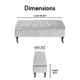 thumbnail image 2 of Elle Decor Collette Tufted Storage Bench, Pearl Grey Velvet, 2 of 7