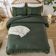 thumbnail image 6 of 100% Cotton Ruffled Comforter Queen Size,Boho Ruffle Bedding 3-Piece, Ultra Soft Farmhouse Comforter & Pillow Shams, Elegant French Country Chic Style for All Seasons Home Decor, 6 of 12