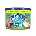 thumbnail image 2 of (3 pack) Blue Diamond Almonds, Classic Ranch Flavored Snack Nuts Great for Snacking, On-the-Go, Lunches Kids and Adults, Holiday and Summer, 6oz. Can, 2 of 10