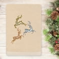 thumbnail image 3 of Authentic Hotel and Spa  Christmas Leaping Deer Hand Towel White, 3 of 5