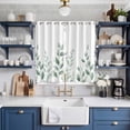 thumbnail image 2 of Sage Green Botanical Kitchen Curtains 63 Inch Length, Pastoral Leaf Watercolor Grommet Top Bedroom Living Room Curtains, Light Filtering Cafe Curtain Drapes 2 Panels Set 84''x63'', 2 of 9