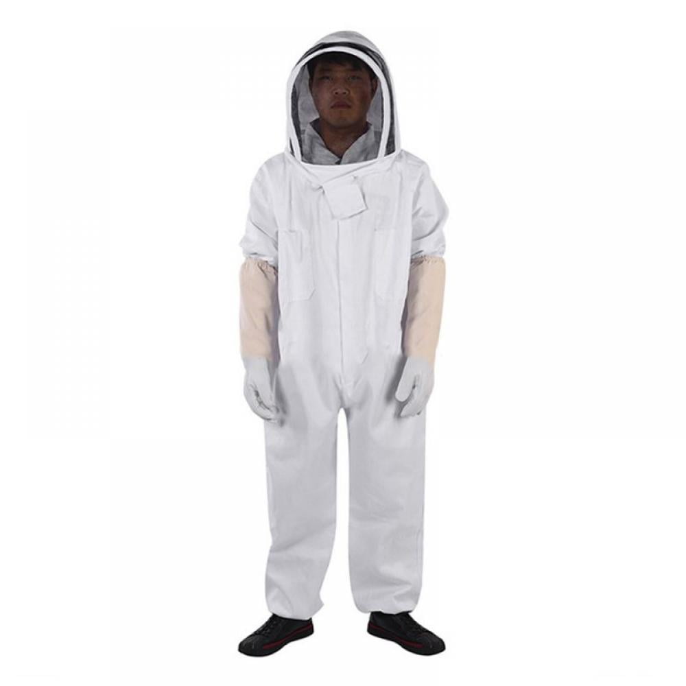 L Professional Full Body Beekeeping Suit Beekeeper Protect Jacket Hat Veil Hood 