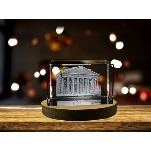 The Pantheon — Rome 3D Engraved Crystal Collectible Souvenir