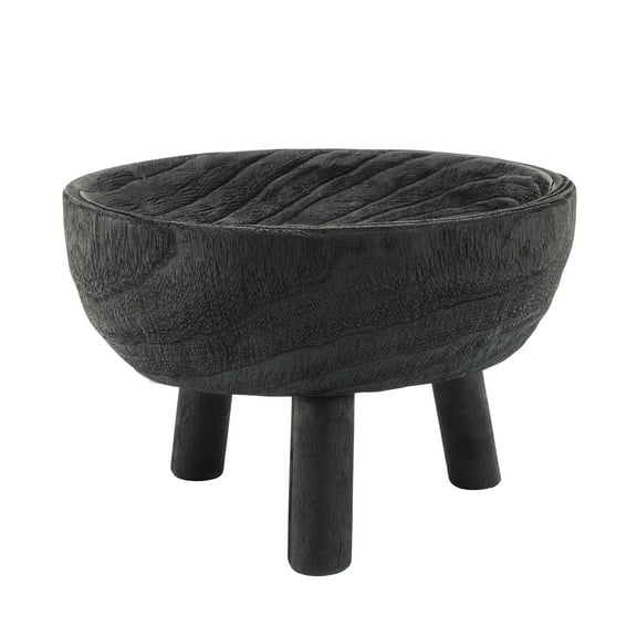 Sagebrook Home Wood 11" Bowl With Legs, Black