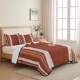 thumbnail image 5 of Quilts Twin XL Size, Vintage Rust Red Striped Soft Comforter Bedding Set for Bed, Farmhouse Modern Stripes Boho Lightweight Quilted Bedspread with Pillow Cover(2 Pieces) for All Season, 68x98 Inch, 5 of 9