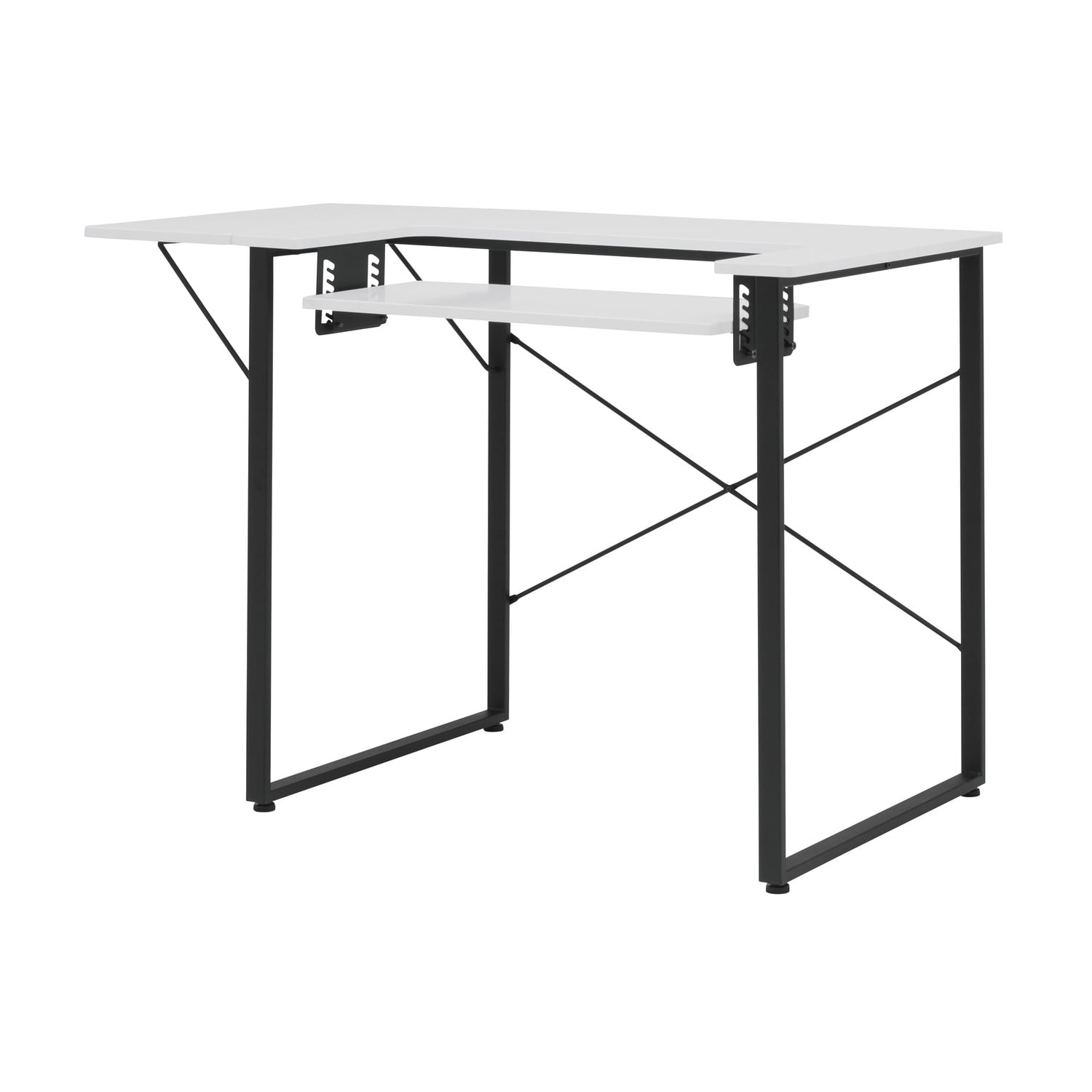 Sew Ready Dart Sewing Machine Table with Folding Top and Adjustable Platform, Black/White
