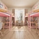 thumbnail image 4 of Tamaño individual-size metal loft cama con ladder y guardrail, heavy-duty, 400 lbs capacity, no box spring required, easy to assemble, space-saving loft cama in rosa, 4 of 7