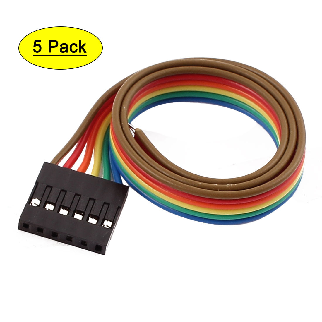 uxcell 5Pcs 8P Jumper Wires Single Female Head Ribbon Cables Pi Pic Breadboard 30cm Long 