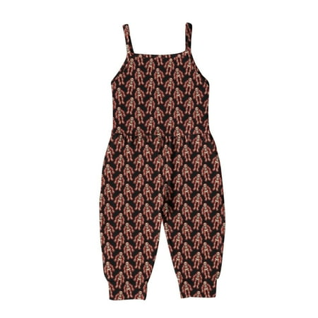 

Penkiiy Toddler Baby Girl Jumpsuits Summer Cartoon Printing Strap Romper Pants With Pockets Newborn Baby 4-5 Years Red 2023 Summer Deal