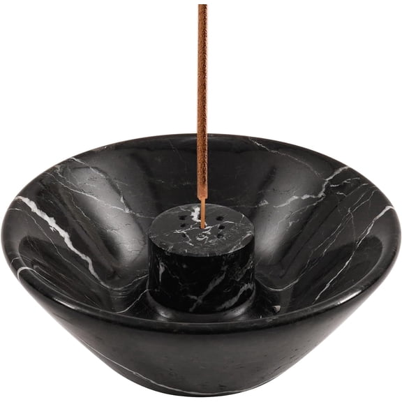 Radicaln Black Marble Incense Holder 5.5" Handmade Palo Santo Sticks for Yoga, sage, Aromatherapy & Meditation - Stone Incense Burner for Home Décor Accessories