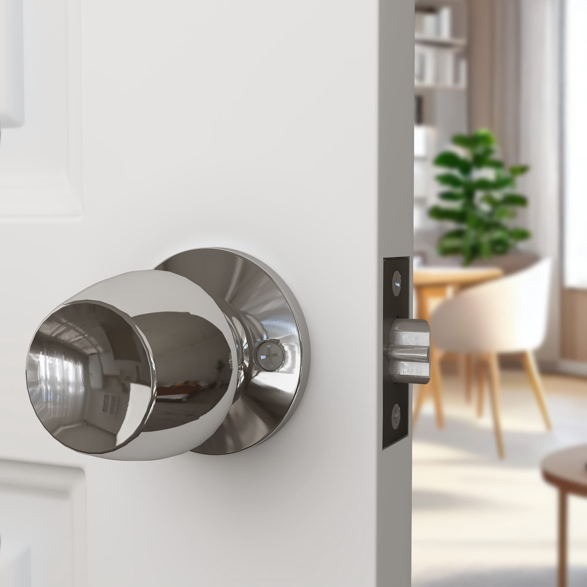 Versa Door Knob Chrome Passage Door Handle 10 Pack by Villar Home Designs