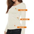 thumbnail image 2 of Women Winter Fleece Lined Crew Neck Long Sleeve Slim Fit Stretch Tight Shirt, 2 of 5