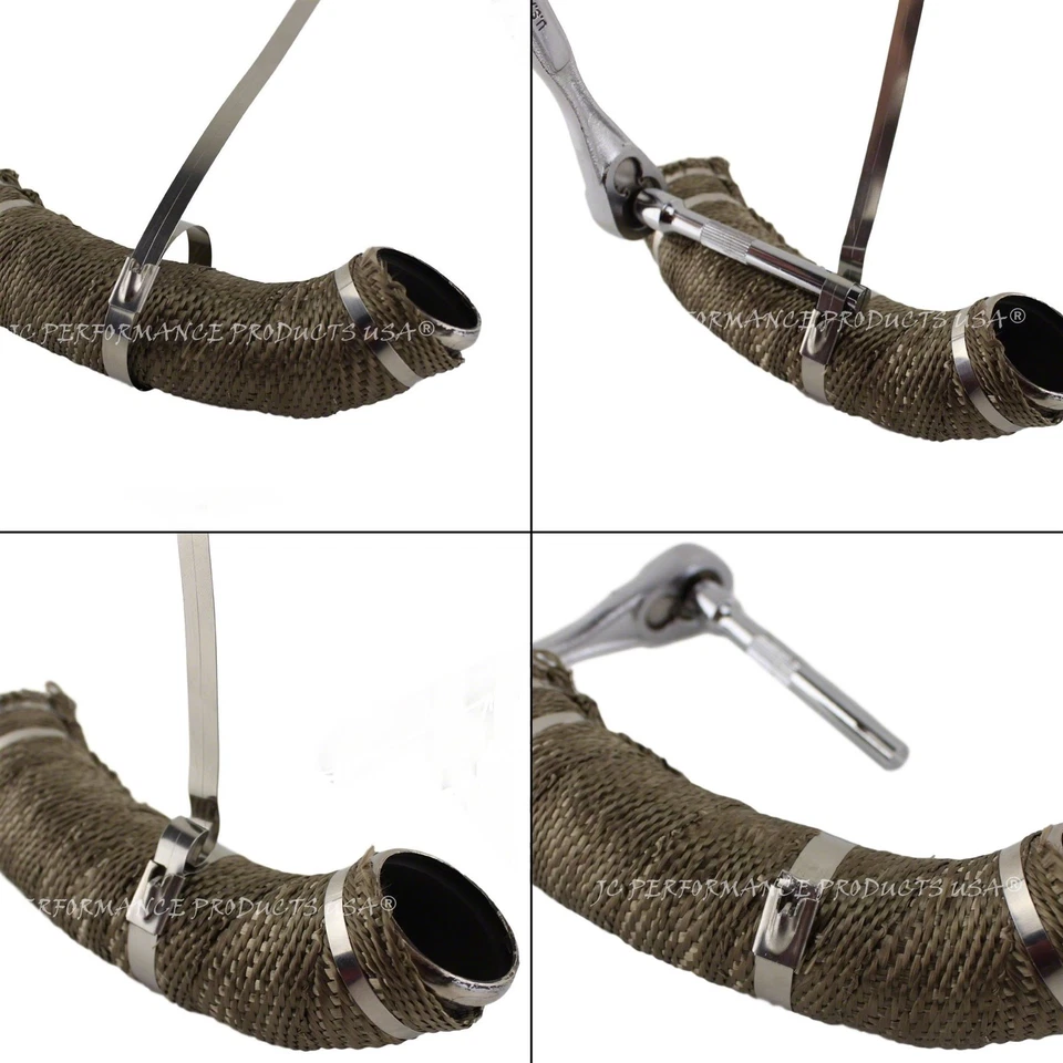 CRESTIN- 10 56 Xl Wide Stainless Steel Metal Cable Tie Clamp Strap With Tightening Tool
