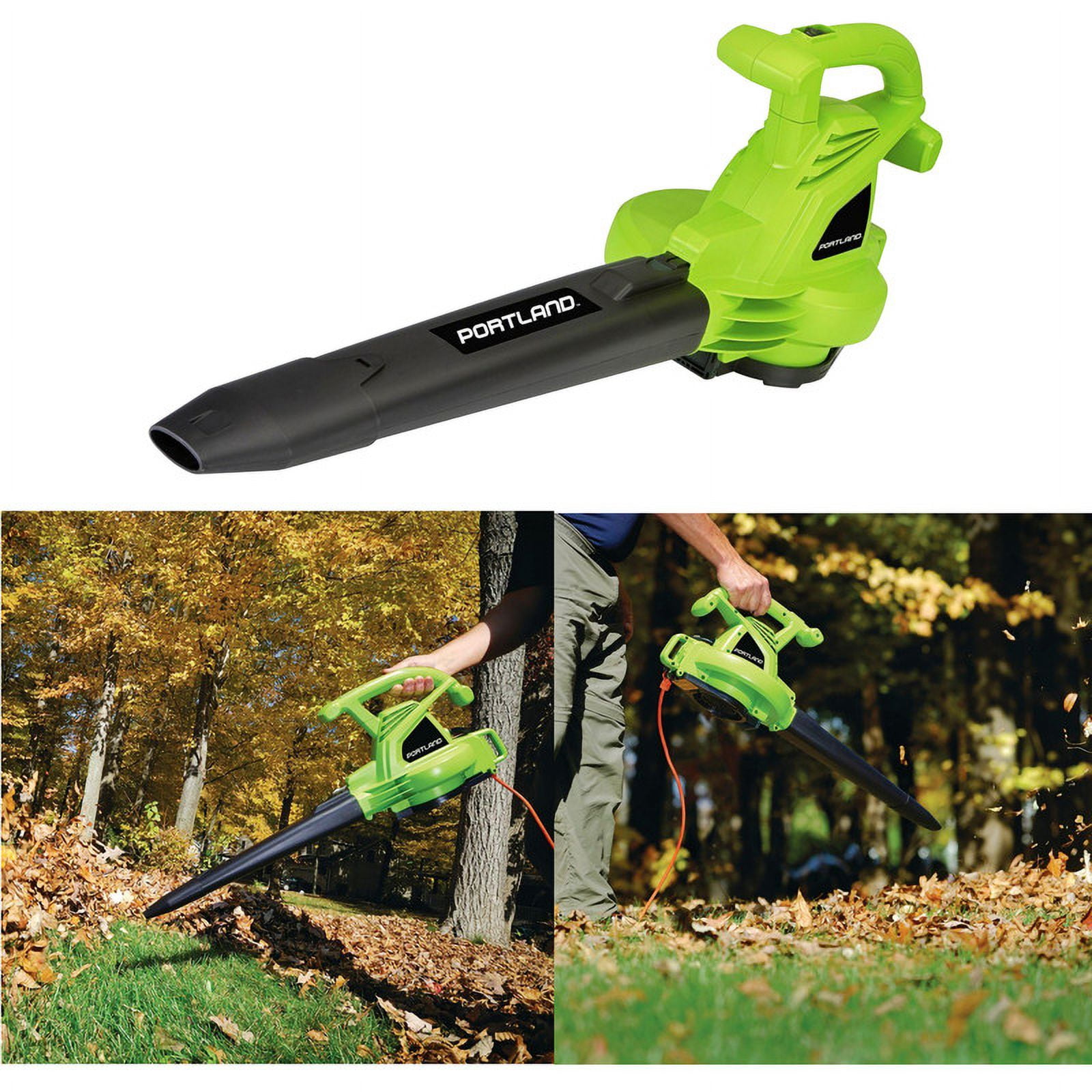Leaf Blower 3-in-1 Electric Lightweight Corded Vacuum Mulcher 230MPH/12 Amp/2 Speed Blower_Green