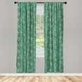 thumbnail image 4 of Ambesonne Feather Window Curtains, Abstract Bird Feather Art, Each 28" W x 95" L, Laurel Green Multicolor, 4 of 4