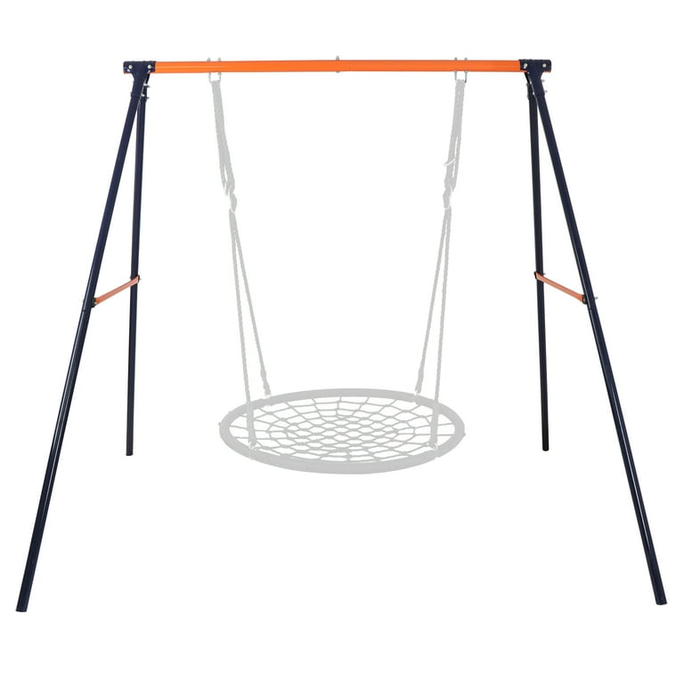 ZENY Kids-Friendly A-Frame Metal Swing Stand & Web Tree