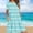 Blue, variant on Lisbinx Sun Dresses for Women 2025 Vacation Short Sleeve Crew Neck Plain Sun Dress Beach Dresses Ruched Waist Loose Fit Pleated Design Linen Active for Daily Commutes