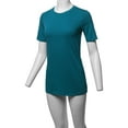 thumbnail image 5 of A2Y Women's Basic Solid Premium Cotton Short Sleeve Crew Neck T Shirt Tee Tops Teal M, 5 of 6
