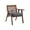 Gray Velvet Cushion - Walnut Base, variant on Guyou Modern Rattan Accent Chair, Mid-century French Farmhouse Upholstered Solid Wood Armchair Reading Chair, Retro Dining Chair with Woven Back and Walnut Base, Gray Fabric