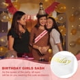 thumbnail image 4 of Banda de Cumpleaños para Niñas Uxcell, Banda de Cumpleaños Brillante para Mujeres, Decoraciones de Fiesta de Princesa Reina con Alfiler de Seguridad, Blanco con Letras Doradas, 4 of 6