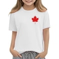 thumbnail image 4 of Zpanxa T-Shirts pour Tout-Petites Fille Imprimé Feuille d'Érable Manches Courtes Col Rond Haut Décontracté en Coton 4 Ans, 4 of 6