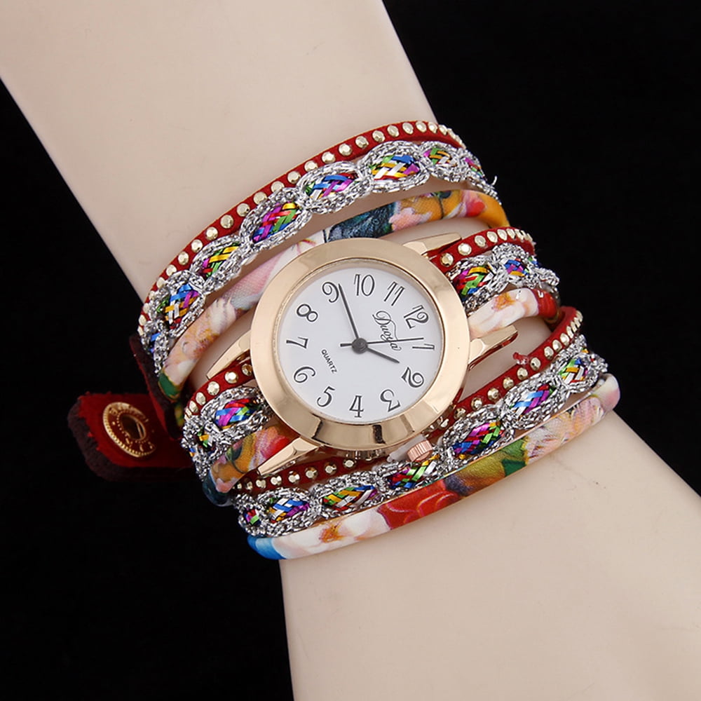 Anself Women Fashion Twining Hand Chain Watch Exquisite Candy Color