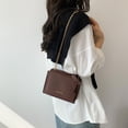 thumbnail image 4 of Bolsos cruzados para mujer, bolso cuadrado a la moda, cadena, bolso informal para mujer (café) Ehuebsd Para Estrenar, 4 of 4