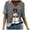 Grey, variant on Ladies Casual Fashion Christmas Theme Snowflake Snowman Print V Neck Short Sleeved T Shirt Top