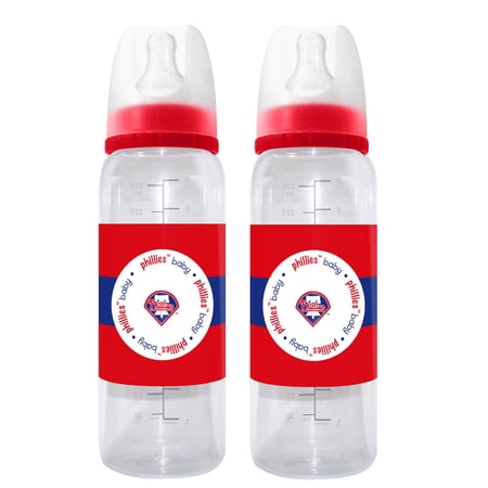 BabyFanatic Officially Licensed MLB Philadelphia Phillies 9oz Infant Baby Bottle 2 Pack