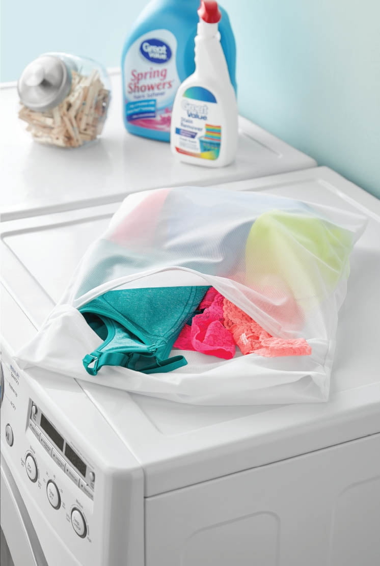 1x Anti-wrap Printed Clothes Machine Laundry Bag With Zipper Bra Washing Bags 