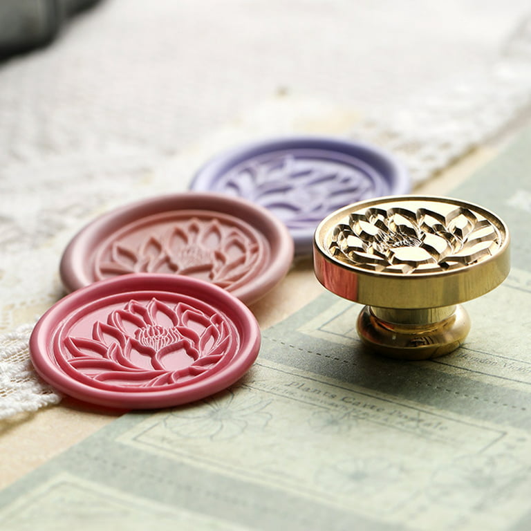Hesroicy Wax Seal Stamp Exquisite Clear Texture Floral Pattern Sealing Wax  Stamp Head Envelope Supply