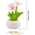 thumbnail image 2 of Car Dashboard Plant Resin Flower Pot Knick Knacks Mini Plant Figurines Decorations Gifts for Women, Car Desk Bookshelf Decor (Lily Flower), 2 of 4