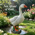 thumbnail image 6 of 23" Large White Porch Goose Statue - Resin Hollow Plastic Garden Goose with Stones Base, Indoor Outdoor Decorative Figurine for Patio Yard Entryway, 6 of 10