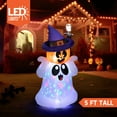 thumbnail image 3 of Joyfy 5 FT Halloween Inflatable Pumpkin Ghost with Colorful LED Lights,Halloween Blow Up Cute Decor for Indoor Outdoor Holiday Yard Decoration, 3 of 8