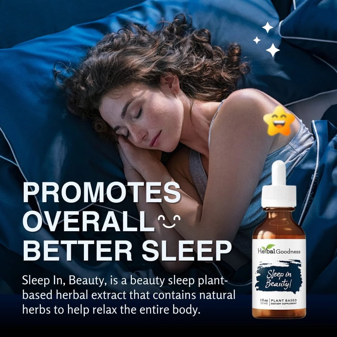 Sleep in Beauty - Natural Sleep Aid, Melatonin Support Supplement, Relaxation Aid, Valerian Root, Magnolia Bark - 2fl. oz - Herbal Goodness