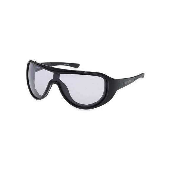 Harley-Davidson Mens Badlands Shield Photochromic Sunglasses, Shiny Black Frames, Harley Davidson