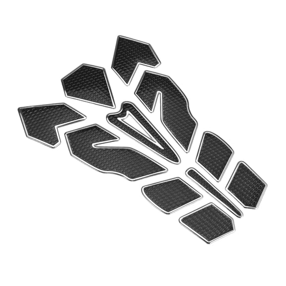 Unique Bargains Universal 3D Motorcycle Gas Tank Decal 7.87''x5.59'' Fuel Oil Gas Tank Pad Sticker Black Silver Tone