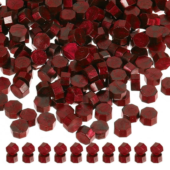 Wax Seal Beads, 360 Pack Sealing Wax Beads Octagon Wax Seal Stamp Beads for Stamp Seals for Letter, Light Red