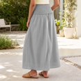 thumbnail image 2 of Maxi Skirt for Women Floral Elastic Flowy Long Skirts Beach Cover Up Vacation Skirt, 2 of 8