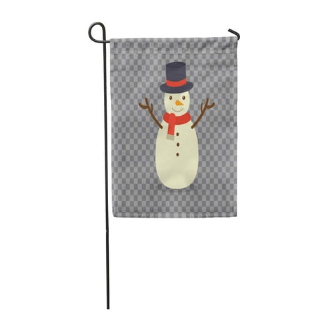 SIDONKU Blue Flat Snowman on Red Ball Carrot Cartoon Garden Flag Decorative Flag House Banner 12x18 inch