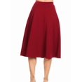 thumbnail image 3 of Women Solid Polyester A-Line Flared Midi Skirt with Elastic Waistband, Size Range S to 3XL, Plain Elegant Casual Bottoms Suitable for Daily Wearing and Conventional Office Working Scenarios, 3 of 10