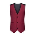 thumbnail image 2 of Suit Vest For Men Qiggri Men Solid Fashion Retro Have Pockets Button V-Neck Tanks Blouse Work Vest For Men, 2 of 9