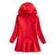 thumbnail image 1 of Odeerbi Niñas Sudaderas Con Capucha Vestido Plisado Sudadera de Algodón Vestido Color Sólido Manga Larga Vestido Suelto, 1 of 3