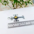 thumbnail image 4 of Yellow Citrine Cross Pendant 925 Sterling Silver Handmade Gemstone Jewelry 3.18", 4 of 4