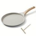 thumbnail image 3 of Nonstick Pan with Spreader, 8 Inch Flat Pan for Roti Indian Griddle Pan Dosa Pan, Tawa Dosa Tortilla Pan Induction Compatible - White, 3 of 8